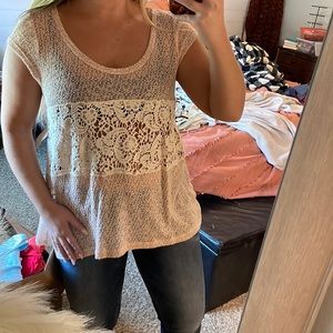 Peachy/cream knitted top